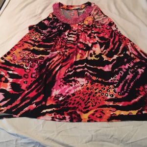 Pink leopard print tank