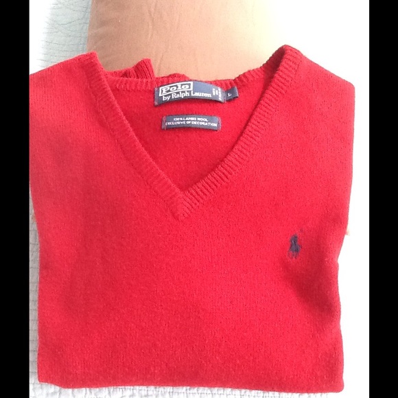 Men's Ralph Lauren V Neck Sweater Size L - Picture 1 of 3