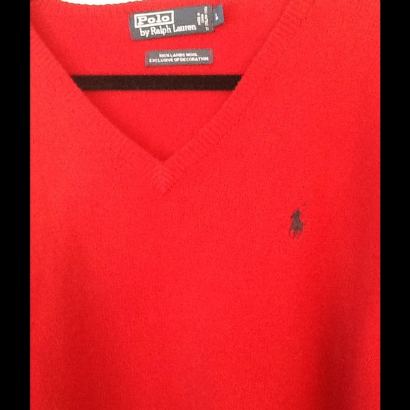 Men's Ralph Lauren V Neck Sweater Size L - Picture 2 of 3