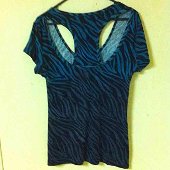 💙Zebra Print Turquoise Ombré Tee💙 - Picture 2 of 4