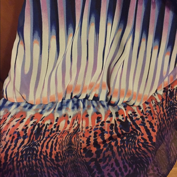 One shoulder multi colored top