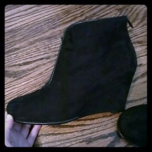 Black suede booties