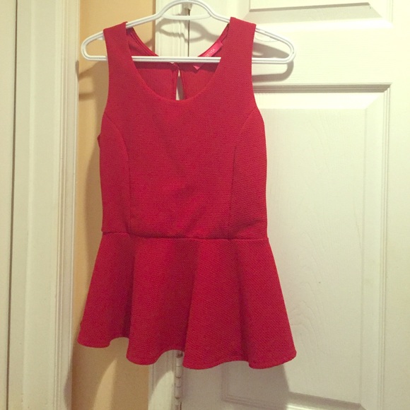 Red peplum shirt