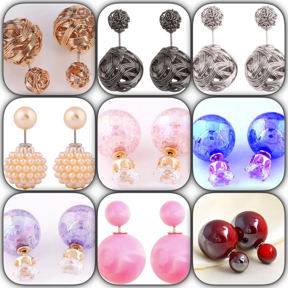 Double Sided Earrings New Green - Picture 2 of 4