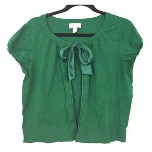 Adorable Ann Taylor Loft Emerald Sweater with Bow