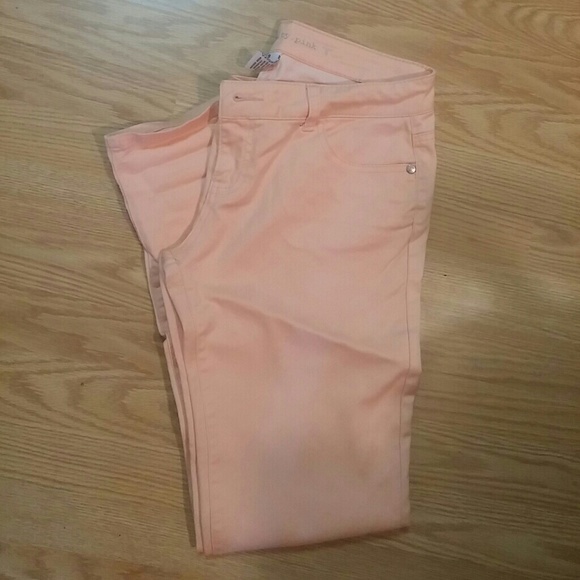 Peach skinny jeans