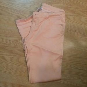 Peach skinny jeans
