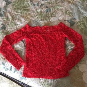 Off shoulder lace top
