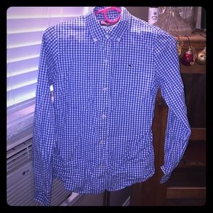 Blue & white checkered Vineyard Vines button up