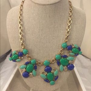 Blue and green statement necklace