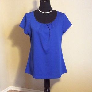 Blue top with black trim