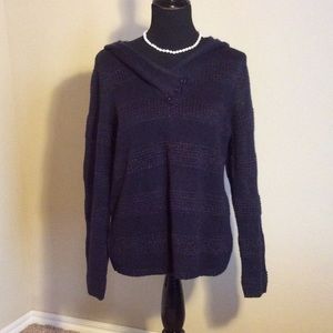 Christopher & Banks navy sweater with hood