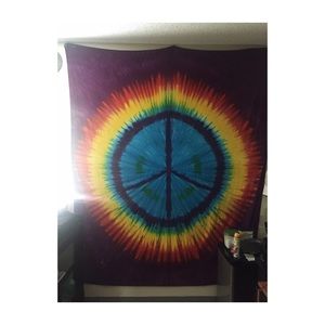 Tie Dye Peace Sign Tapestry