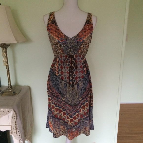 Energe sundress with yellows, reds, blues