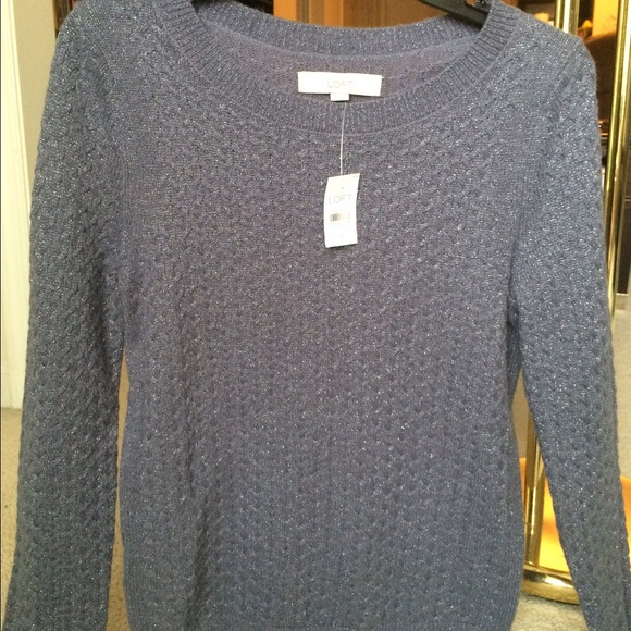 Blue Metallic looking sweater, brand new with tags