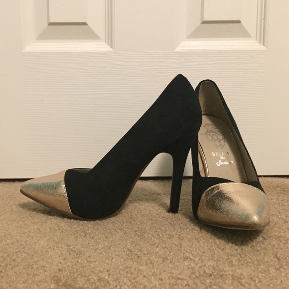 Black & gold heels