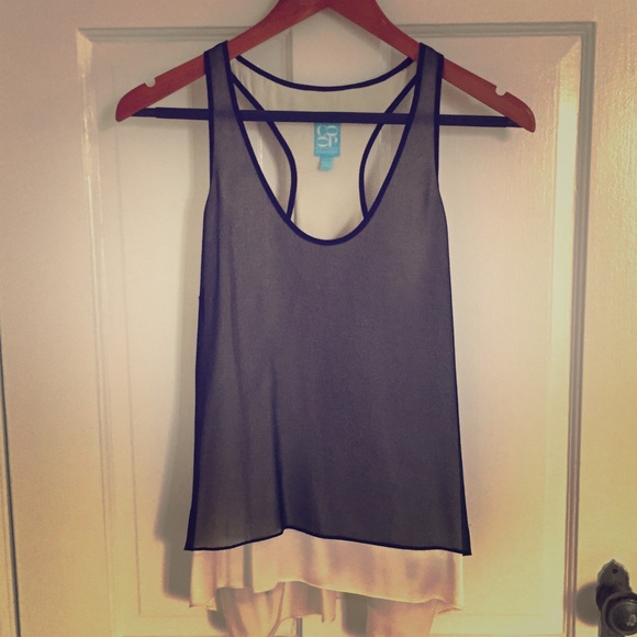 Barneys COOP racerback silk + mesh top