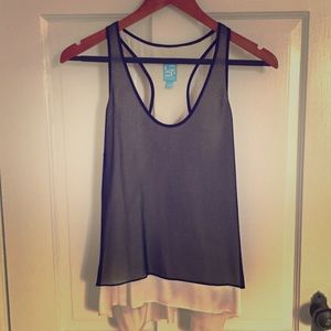 Barneys COOP racerback silk + mesh top