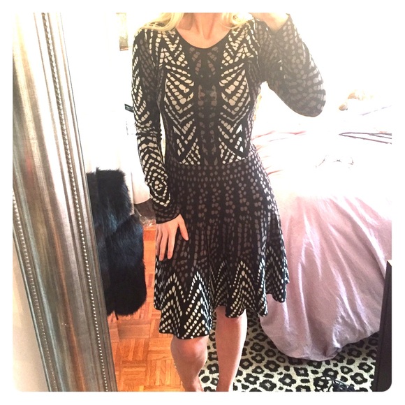 BCBGMAXAZRIA Jacquard Sweater Dress - Picture 1 of 3