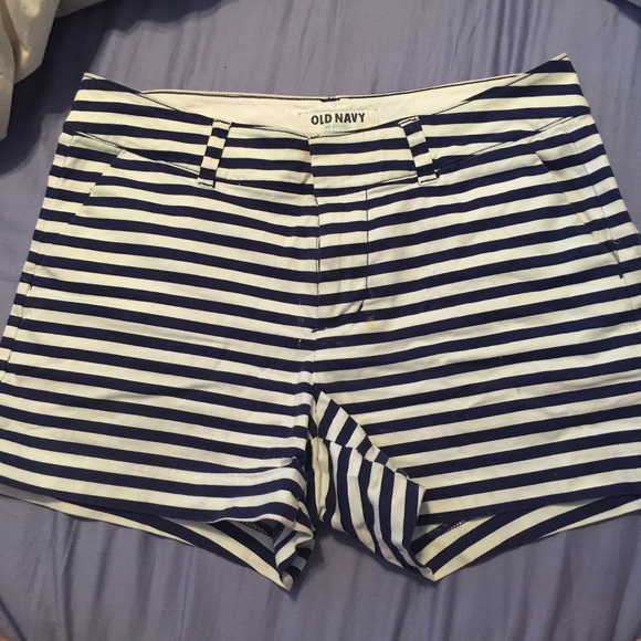 Navy Blue & White striped shorts