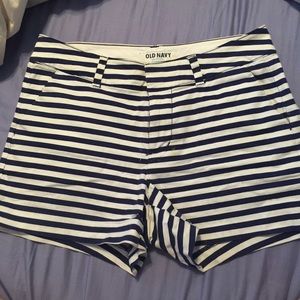Navy Blue & White striped shorts