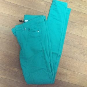 Green skinny high waist jeans