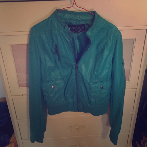 Teal Pleather Jacket 💗