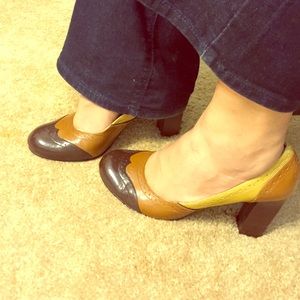 Franco Fortini Colorblock Leather Heel Loafer