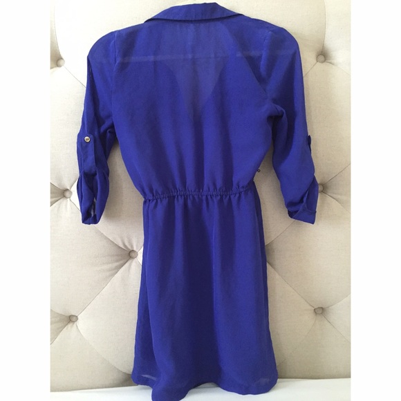 🚫SOLD🚫Blue chiffon dress XS - Picture 2 of 3