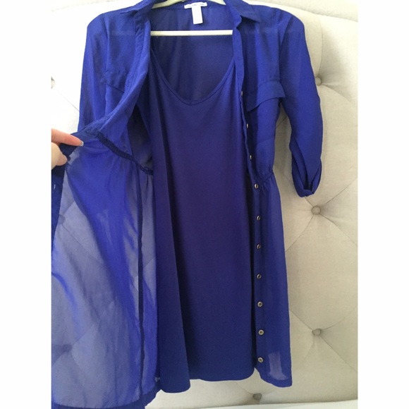 🚫SOLD🚫Blue chiffon dress XS - Picture 3 of 3