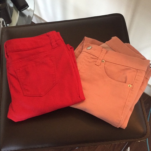 Light pink skinny jeans!
