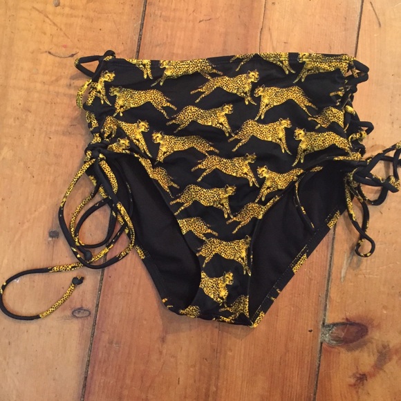 LA HEARTS high waisted bikini bottom lace up sides