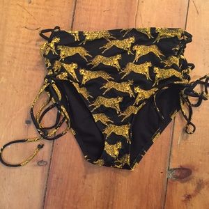LA HEARTS high waisted bikini bottom lace up sides