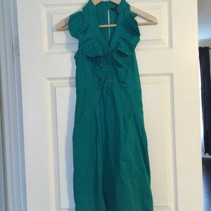 Beautiful Turquoise Ruffled Express Halter Dress