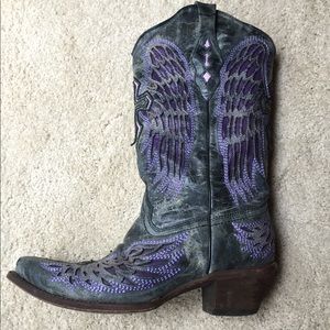 Corral Angel Wing Cowboy Boots sz9