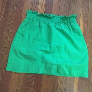 Green mini skirt
