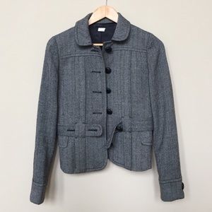 JCrew Herringbone Belted Blazer