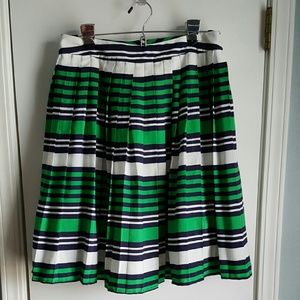 Adorable Green, Navy, and White Pleated Skirt