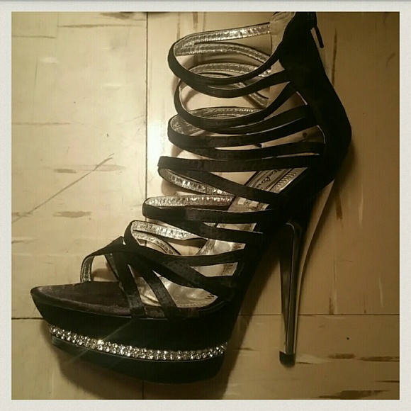 Black Rhinestone Heels - Picture 2 of 3