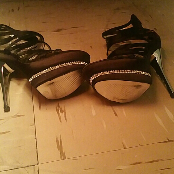 Black Rhinestone Heels - Picture 3 of 3