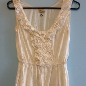Ella Moss crochet front empire waist cream tank
