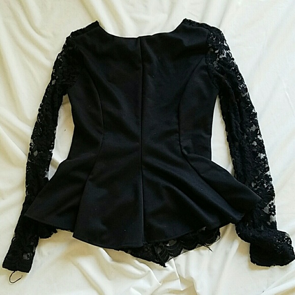 Long Sleeve Peplum Shirt - Picture 2 of 2