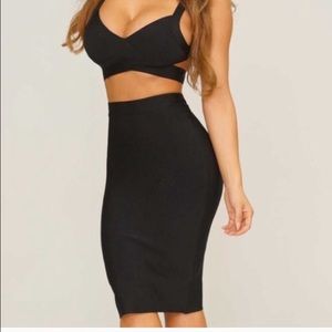 Black Two piece Bandage Dress size small