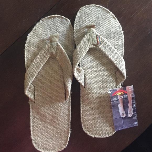 Rainbow Poche women's size 11 burlap flip flop!