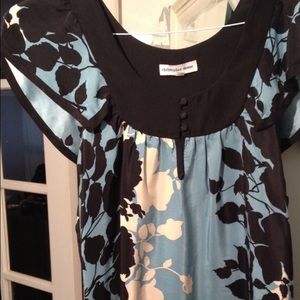 Blue Floral Anthropologie Blouse