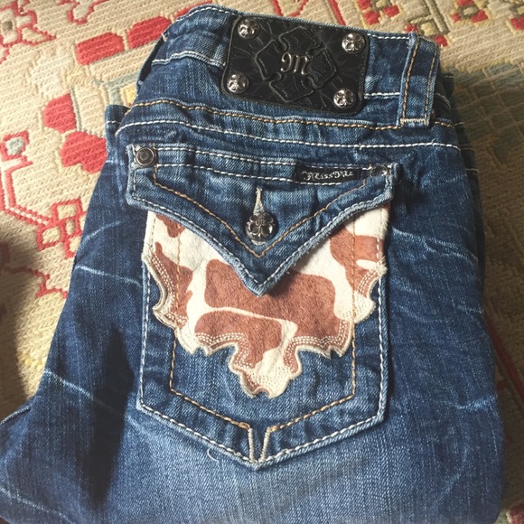 Miss me with cow skin detail on pocket
