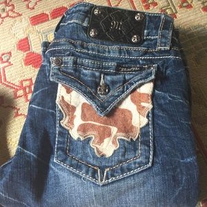Miss me with cow skin detail on pocket