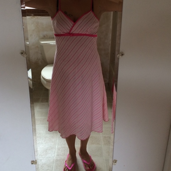 Pink and white sun dress