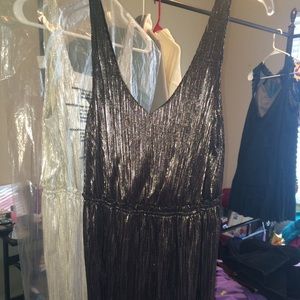 BCBG Generation formal metallic black/silver gown