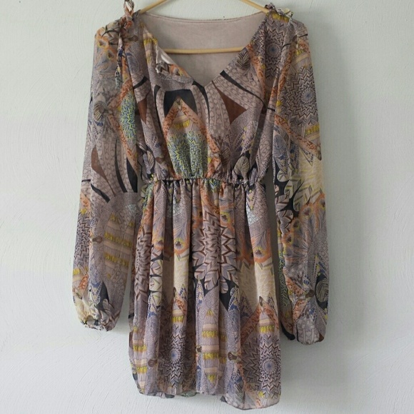 Chiffon Shirt dress,long sleeve